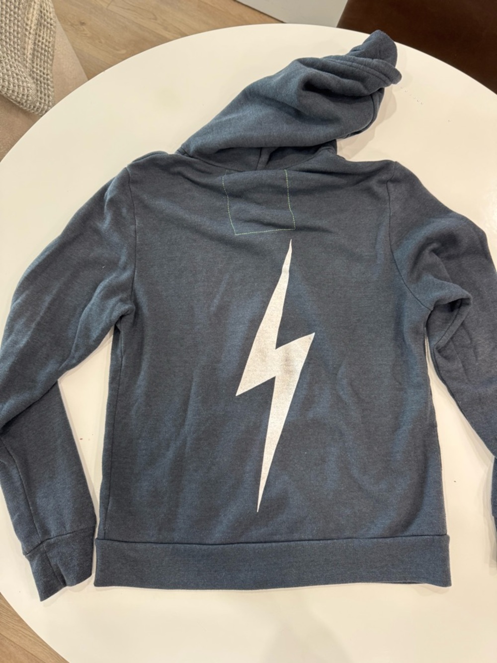 Aviator Nation Slate Blue Lightning Bolt zip up Hoodie